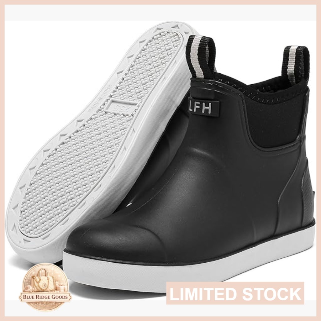 Waterproof Ankle Rain Boots Anti-Slip Traction Outdoor Work Deck Boots Classic